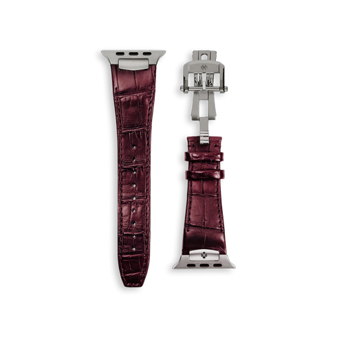 Apple Watch Strap / Alligator Leather - Maroon