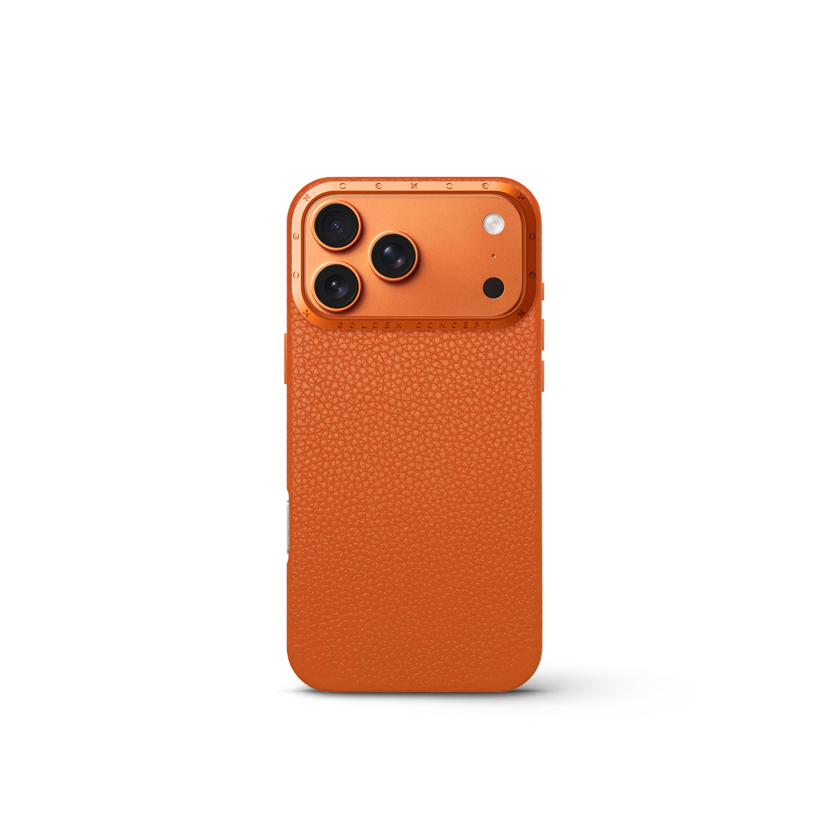 Orange Leather iPhone 17 Pro, Pro Max & Air Case | GOLDEN