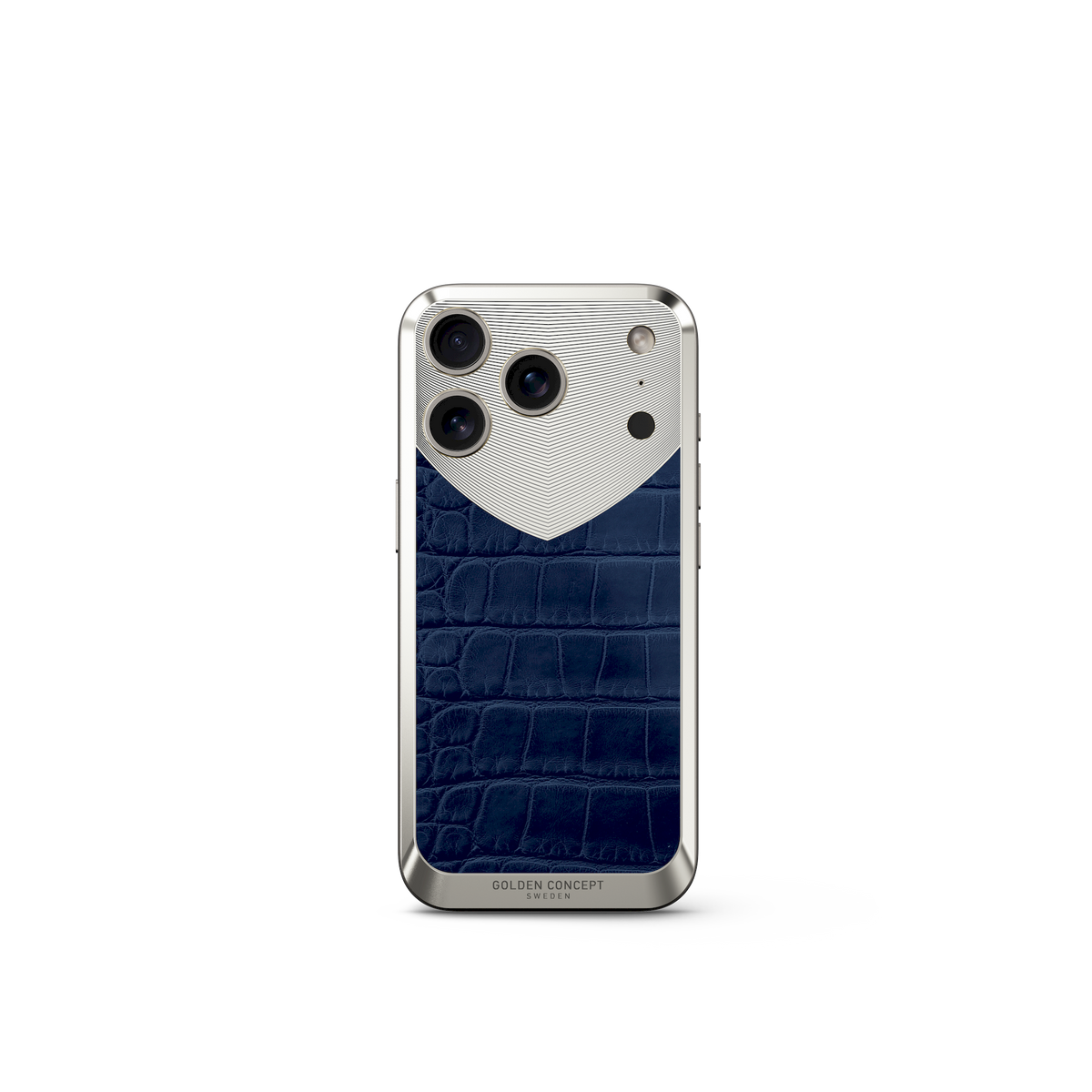 Matte Blue Alligator iPhone 17 Backplate | GOLDEN CONCEPT™ Matte Blue Alligator iPhone 17 Backplate | GOLDEN CONCEPT™