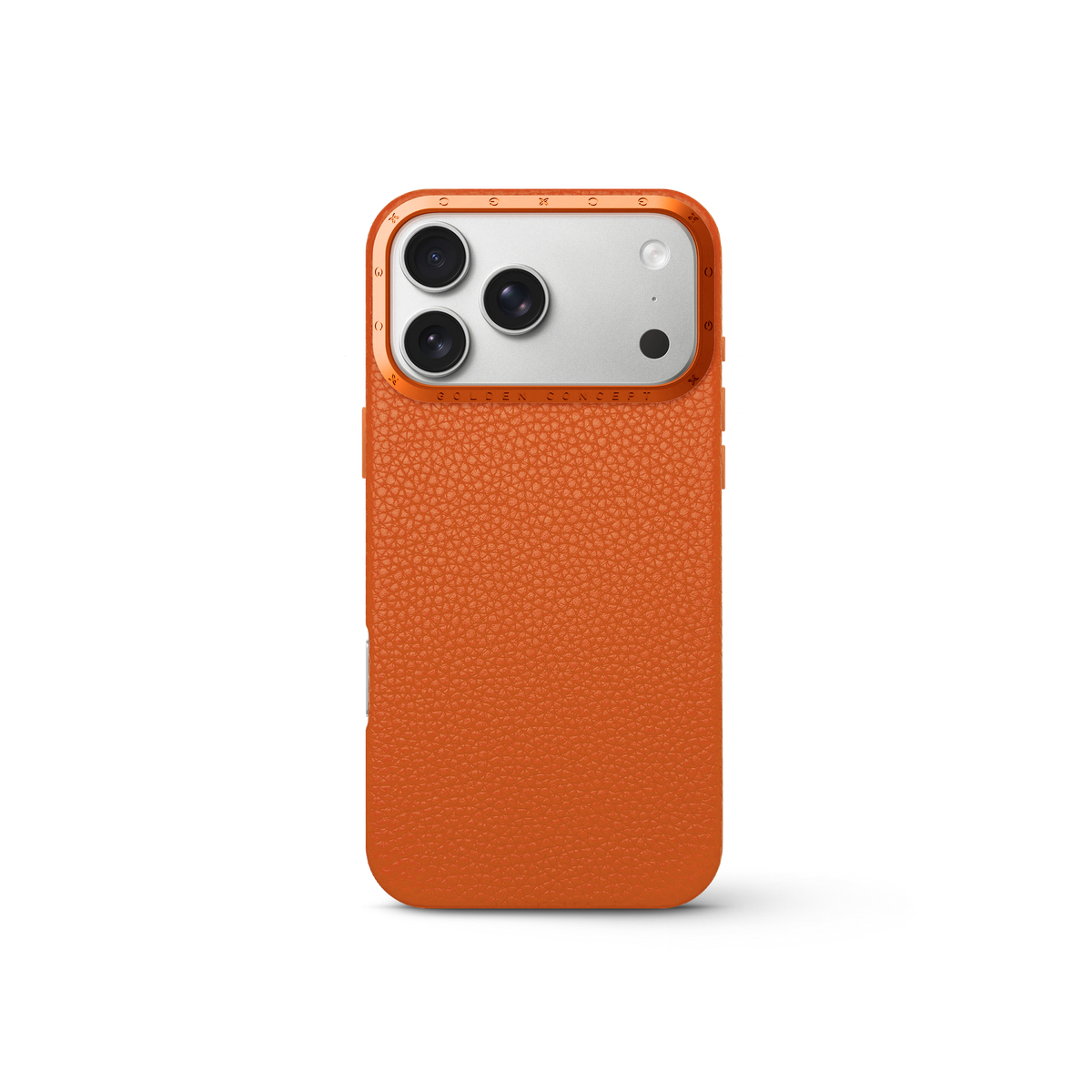 Orange Leather iPhone 17 Pro, Pro Max & Air Case | GOLDEN CONCEPT™