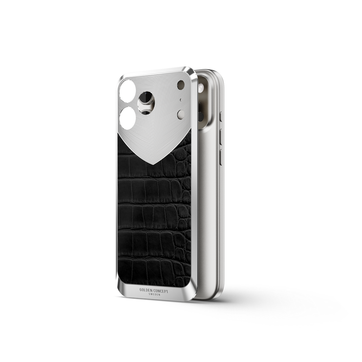Matte Black Alligator iPhone 17 Backplate | GOLDEN CONCEPT™
