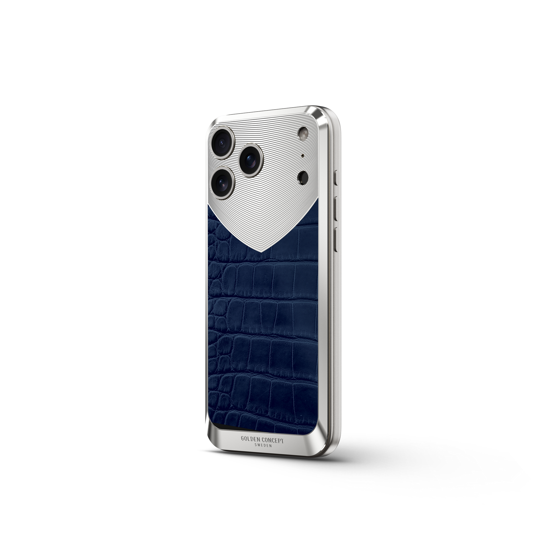 Matte Blue Alligator iPhone 17 Backplate | GOLDEN CONCEPT™