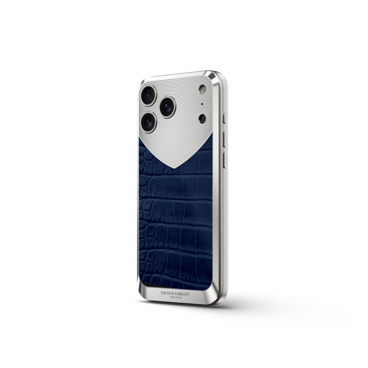 Matte Blue Alligator iPhone 17 Backplate | GOLDEN CONCEPT™ Matte Blue Alligator iPhone 17 Backplate | GOLDEN CONCEPT™