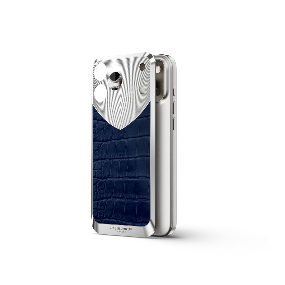 Matte Blue Alligator iPhone 17 Backplate | GOLDEN CONCEPT™