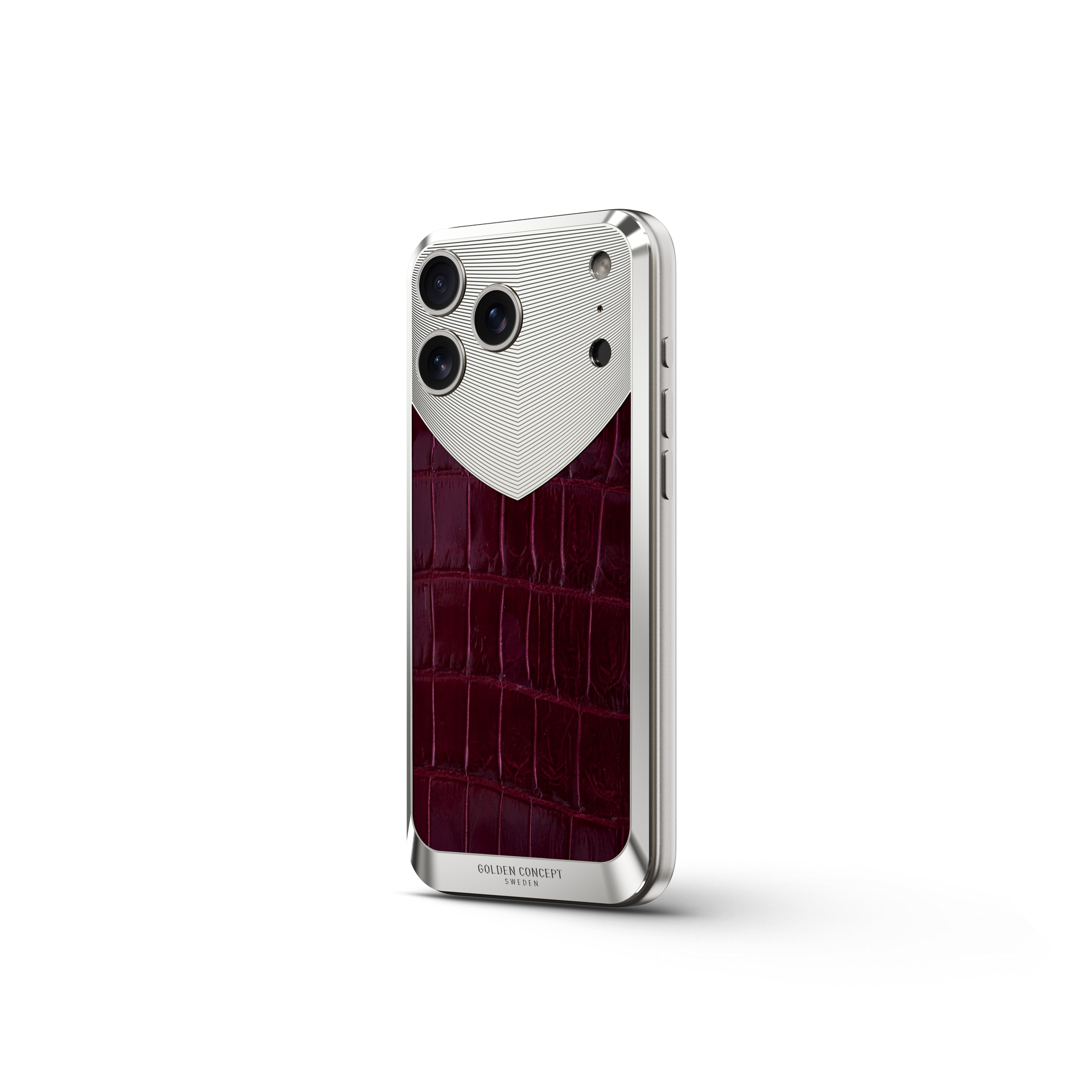 Nubra Maroon Gradient Alligator Shield for iPhone 17 | GOLDEN CONCEPT™