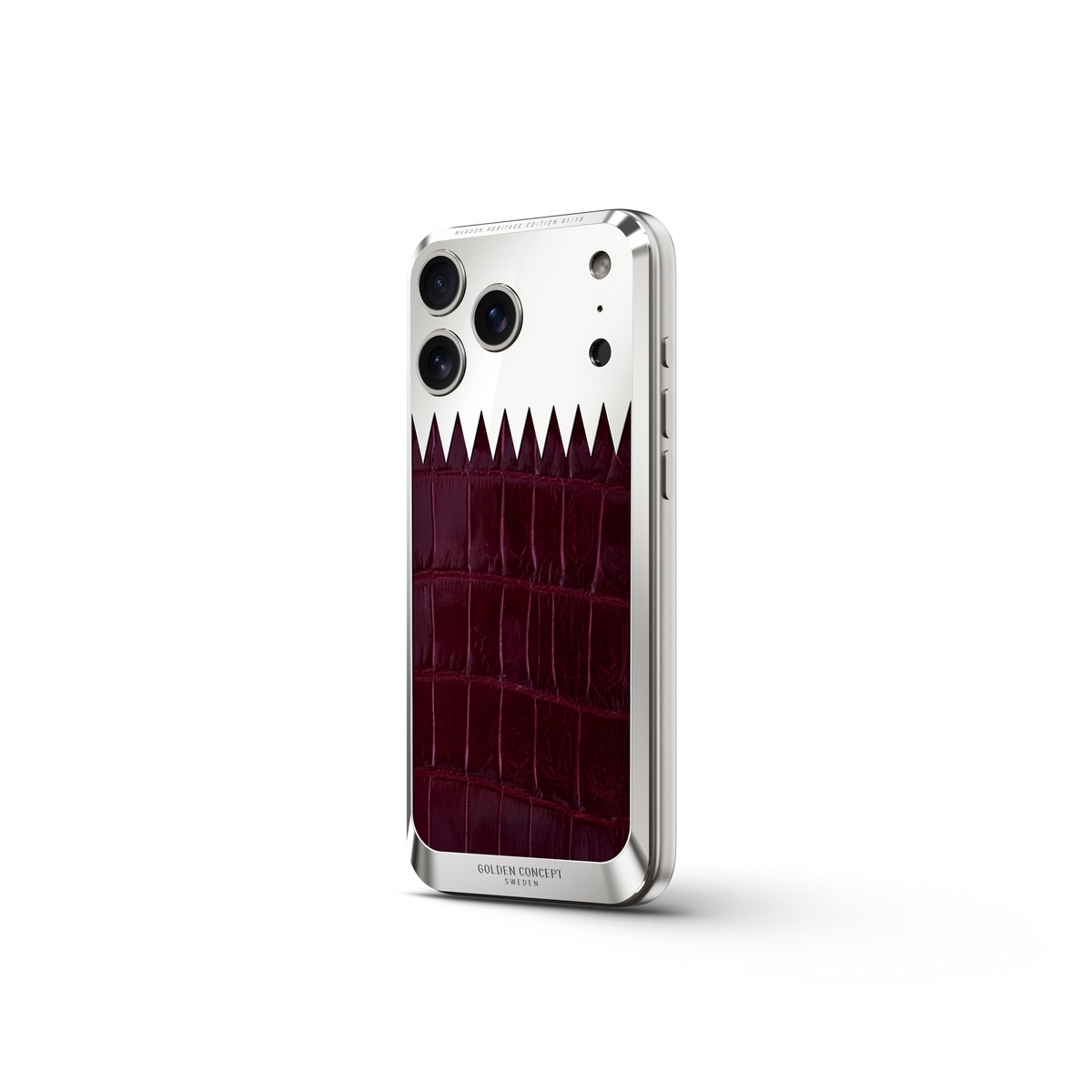 Maroon Heritage Alligator Backplate for iPhone 17 | GOLDEN CONCEPT™