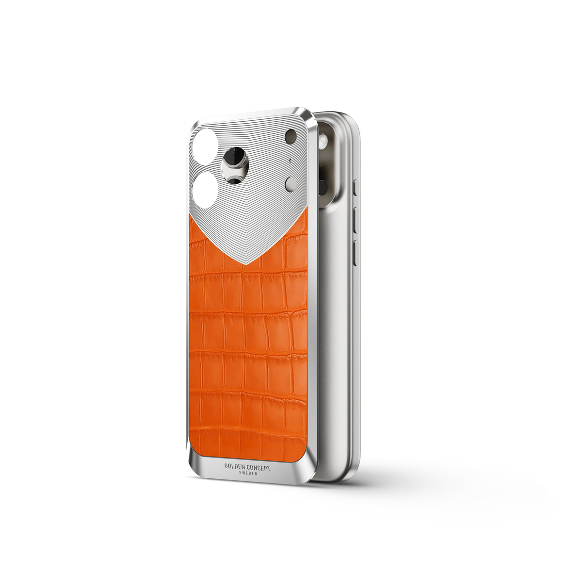 Matte Orange Alligator iPhone 17 Backplate | GOLDEN CONCEPT™ Matte Orange Alligator iPhone 17 Backplate | GOLDEN CONCEPT™