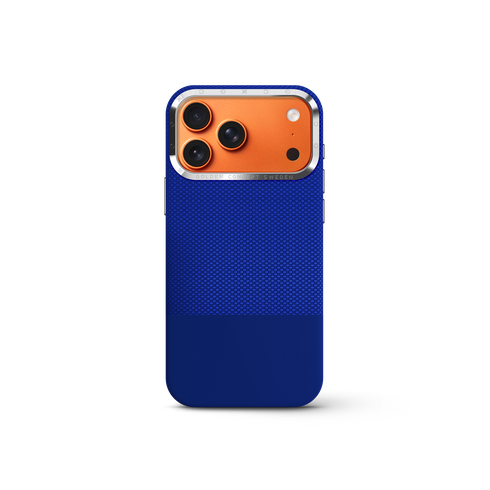 iPhone Case 17/18 - Vegan Leather - Deep Blue