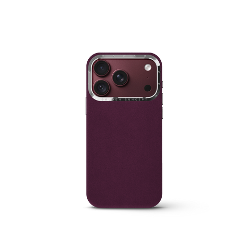 iPhone Case 18 & 17 - Alcantara - Burgundy