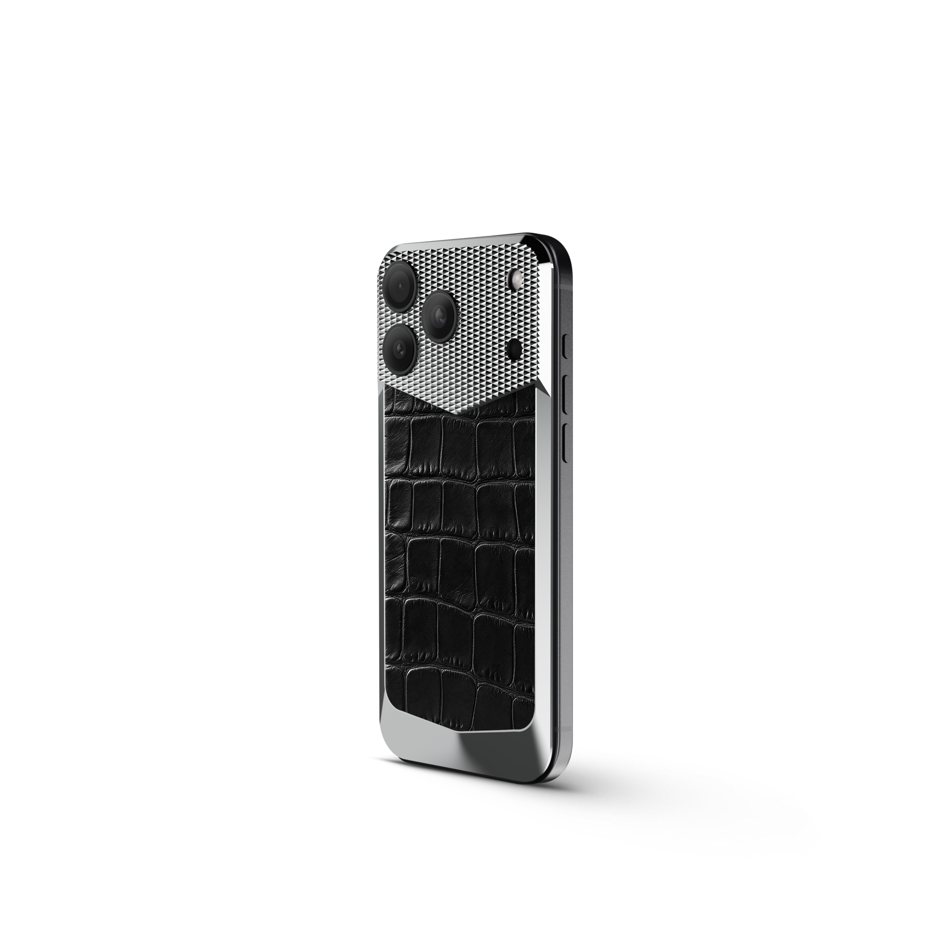 Black Alligator Magnetic Backplate for iPhone 18 | GOLDEN CONCEPT™