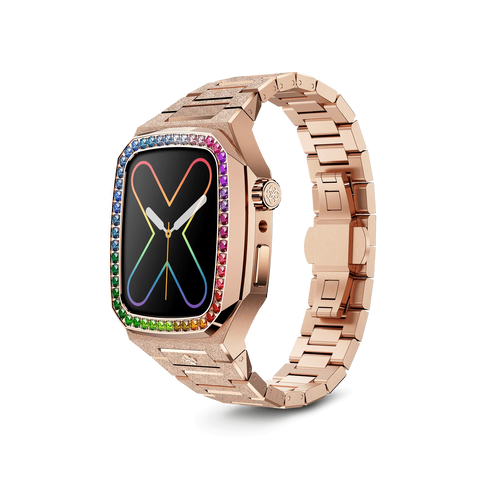Apple Watch Case / EVF41 - RAINBOW Frosted Rose Gold