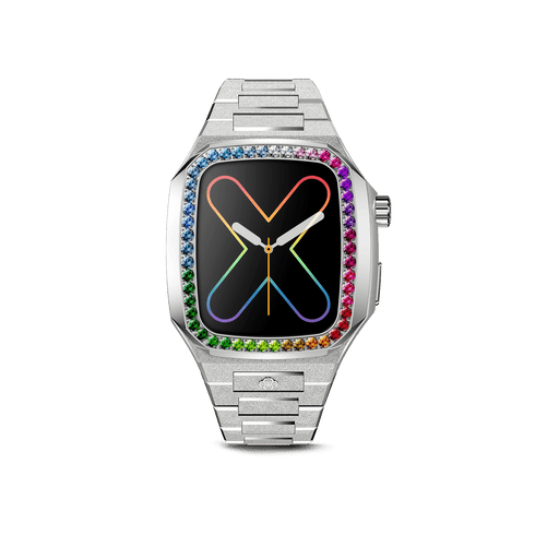 Apple Watch Case / EVF45 - RAINBOW Frosted Silver