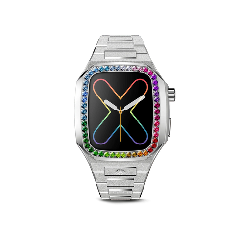 Apple Watch Case / EVF45 - RAINBOW Frosted Silver