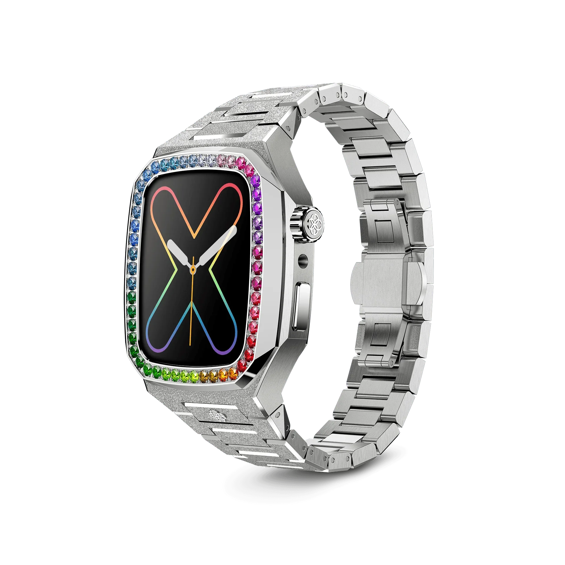Apple Watch Case / EVF45 - RAINBOW Frosted Silver – GOLDEN Apple Watch Case / EVF45 - RAINBOW Frosted Silver – GOLDEN