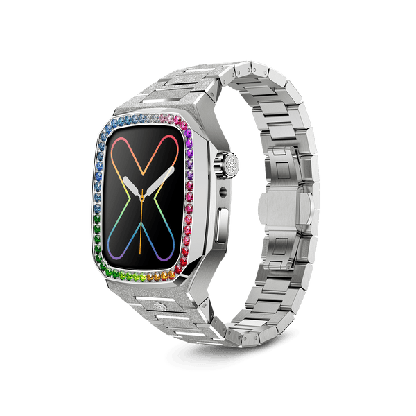 Apple Watch Case / EVF45 - RAINBOW Frosted Silver