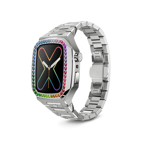 Apple Watch Case / EVF41 - RAINBOW Frosted Silver