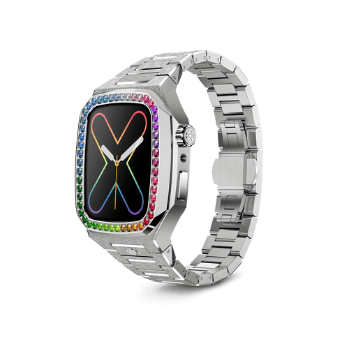 Apple Watch Case / EVF45 - RAINBOW Frosted Silver