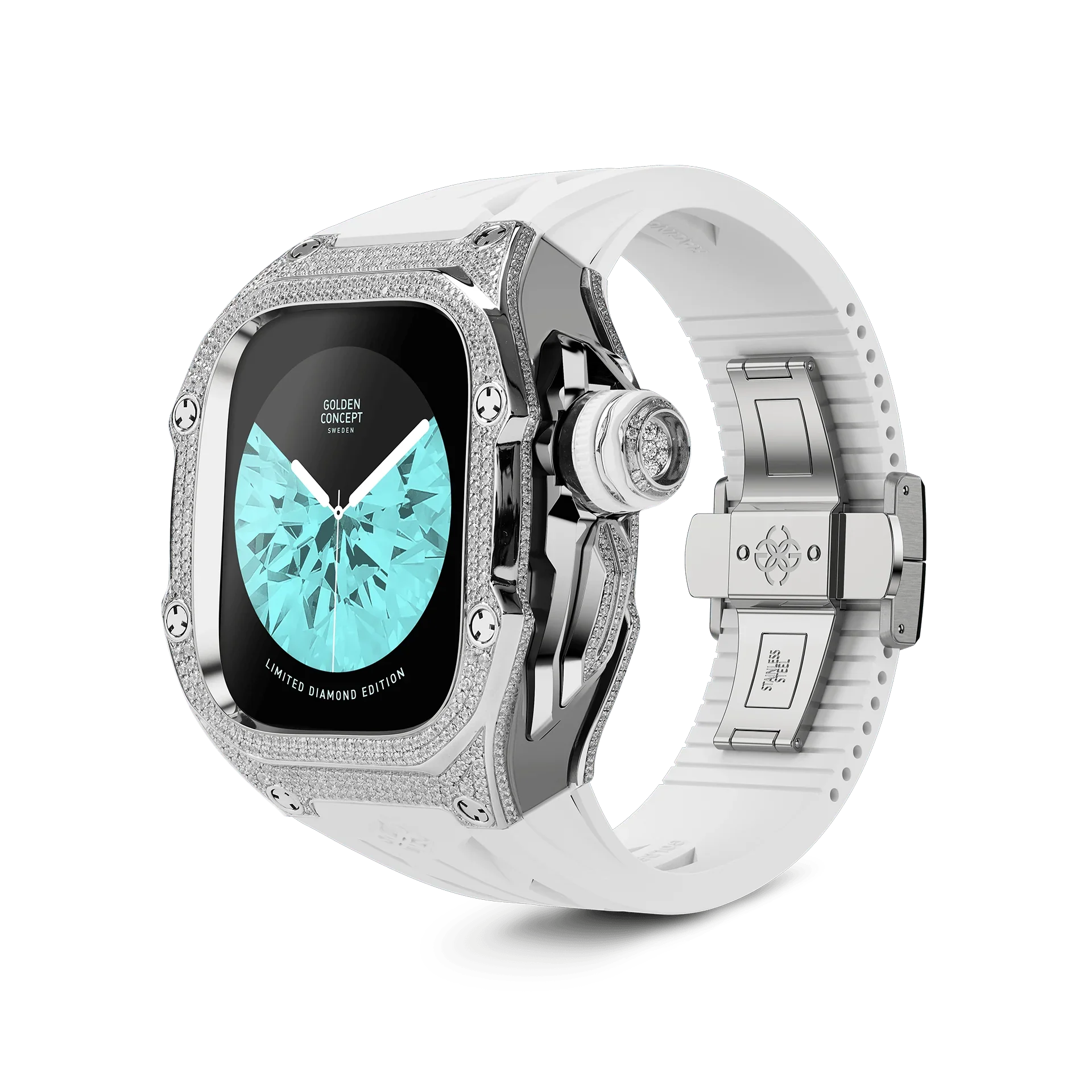 Luxury Apple Watch Ultra Case with 5.6 carat VVS Diamonds – GOLDEN Luxury Apple Watch Ultra Case with 5.6 carat VVS Diamonds – GOLDEN