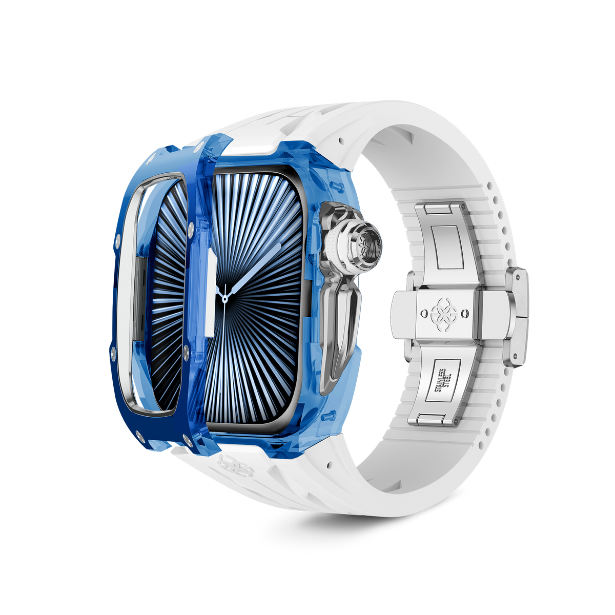 [手彫り]Apple Watch Case〜heritage (46/49mm) Sapphire Blue Apple Watch Case for new Series 10 | Golden Concept