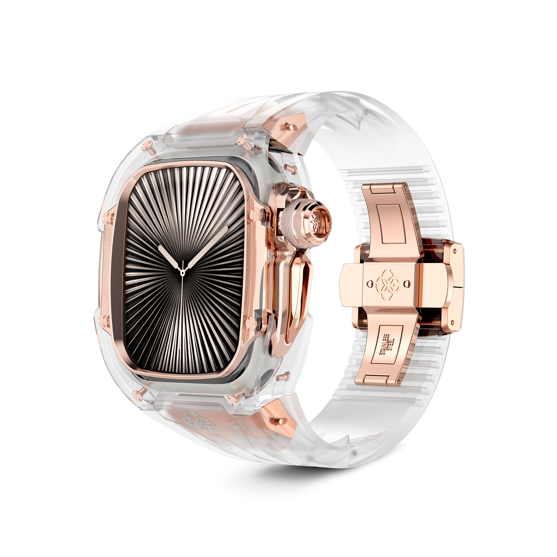 Crystal Rose Apple Watch Case for new Series 10 | Golden