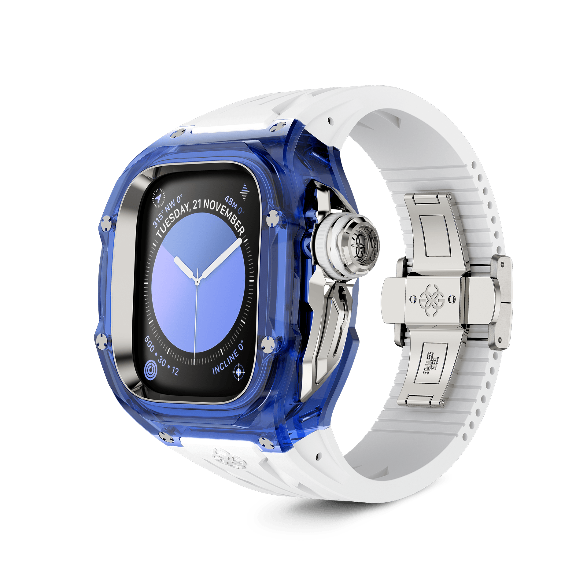 Apple Watch Case for Ultra 1 2 Transparent edition Sapphire Blue GOLDEN CONCEPT