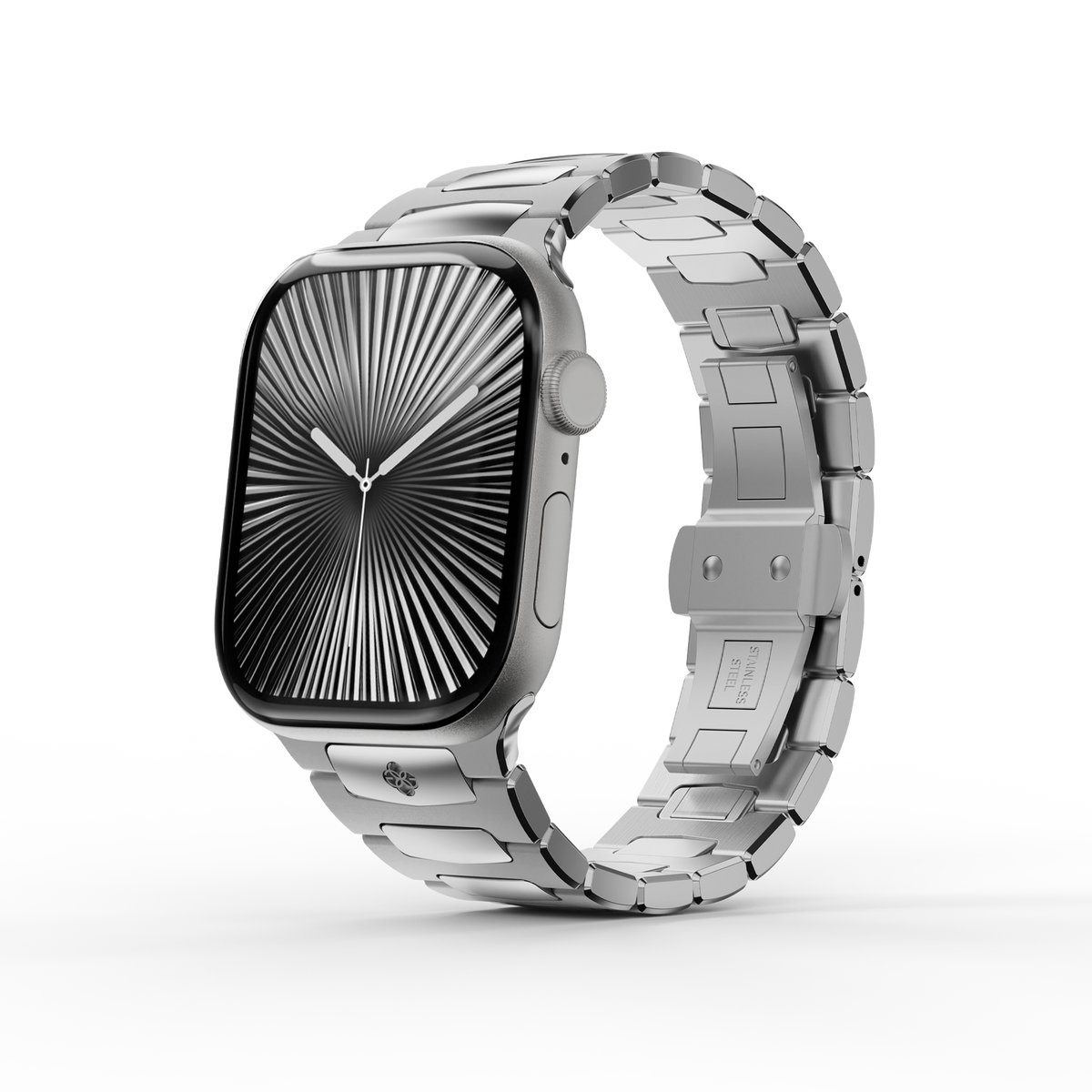 ゴールデン コンセプト☆2色 ステンレススチールバングル Royal Apple Watch Strap in Silver: Click-to-Resize | GOLDEN