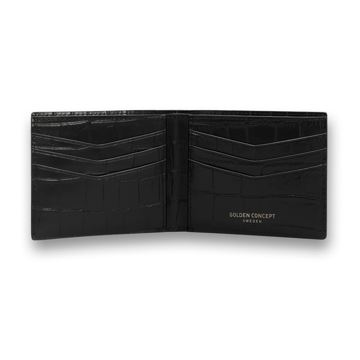Saint Laurent - crocodile-embossed Money Clip Wallet - Men - Leather - One Size - Black