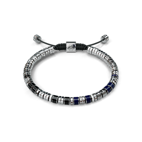Bracelet / EV - Silver - Blue & Black