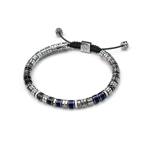 Bracelet / EV - Silver - Blue & Black