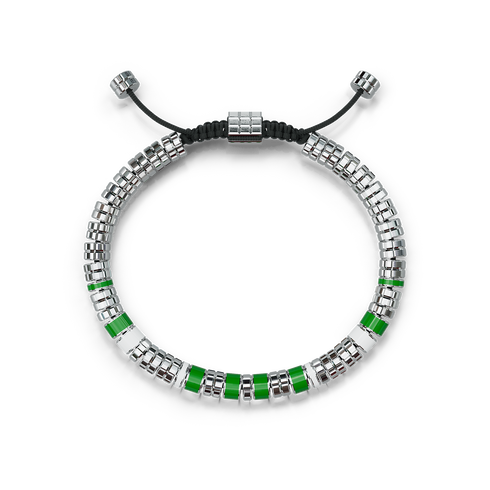 Bracelet / EV - Silver - Green