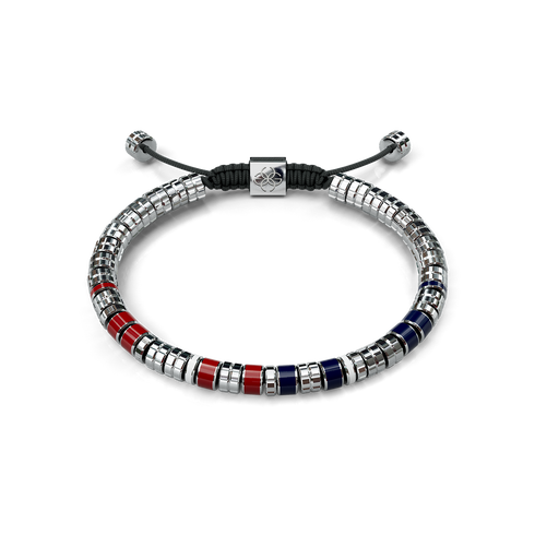 Bracelet / EV - Silver - Red & Blue
