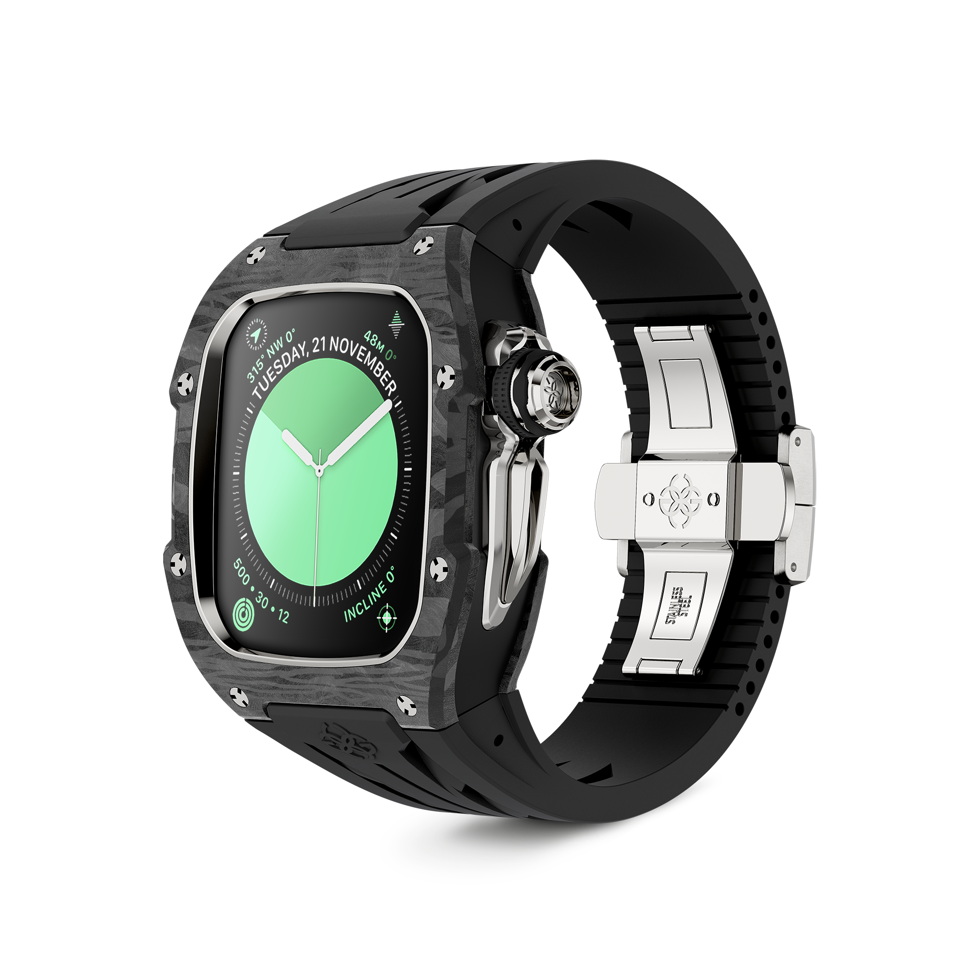 アクセサリー GOLDEN CONCEPT RSC49 ROSE GOLD CARBON Apple Watch Case / RSCIII45 - Silver Carbon – GOLDEN CONCEPT
