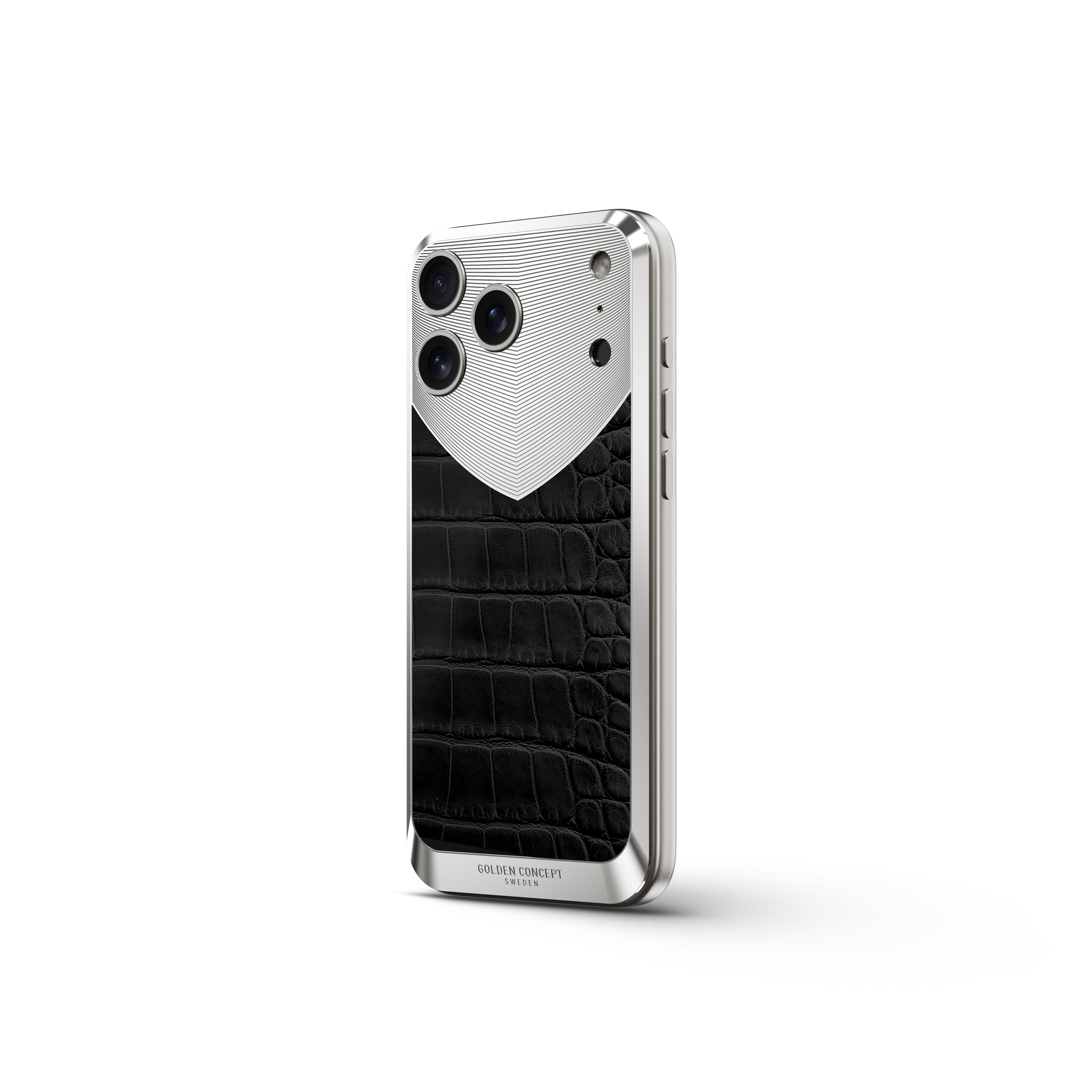 Matte Black Alligator iPhone 17 Backplate | GOLDEN CONCEPT™
