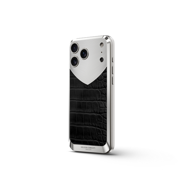 Matte Black Alligator iPhone 17 Backplate | GOLDEN CONCEPT™ Matte Black Alligator iPhone 17 Backplate | GOLDEN CONCEPT™
