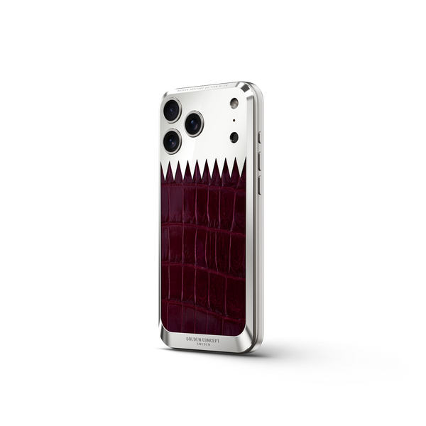 Maroon Heritage Alligator Backplate for iPhone 17 | GOLDEN CONCEPT™