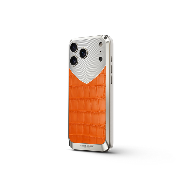 Matte Orange Alligator iPhone 17 Backplate | GOLDEN CONCEPT™
