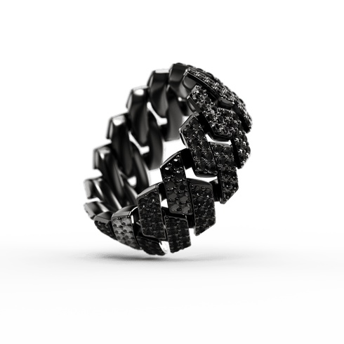 Ring - Cuban Iced - Black – GOLDEN CONCEPT Ring - Cuban Iced - Black – GOLDEN CONCEPT