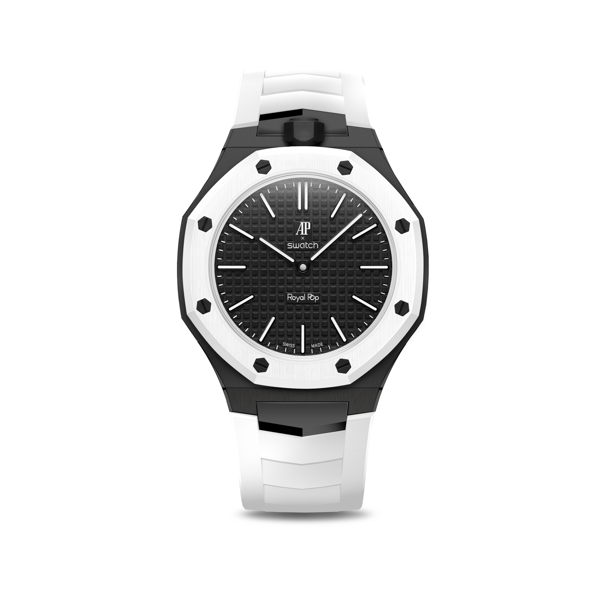 オーデマピゲSwatch  PopコレクションOCHONEGRO黒白 OCHO NEGRO Watch Case Compatible with Royal Pop | GOLDEN CONCEPT