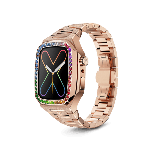 Apple Watch Case / EVF41 - RAINBOW Frosted Rose Gold