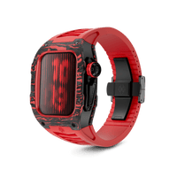 Golden Concept Rosso Corsa Red Apple Watch Case, crafted from titanium and carbon fiber for a premium and luxurious design. This watch case is durable, scratch-resistant, and of high-quality, perfect for elevating your smart watch. Add a touch of luxury to your Apple Watch with this exceptional accessory.