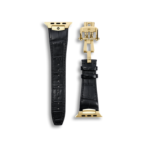 Apple Watch Strap / Alligator Leather - Black